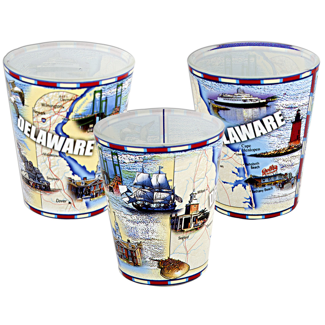 Shot Glass Wrap Map Delaware