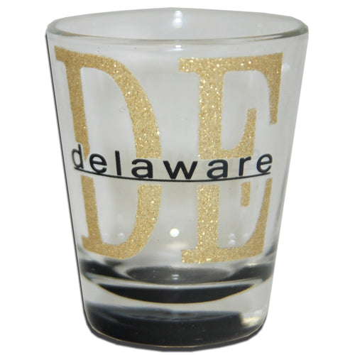 Shot Glass Glitter DE with Colored Bottom