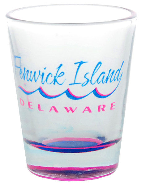 Shot Glass 2 color bottom Fenwick Island Wave