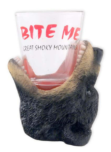 Shot Glass 3D Bear Bite Me Great Smoky Mountains