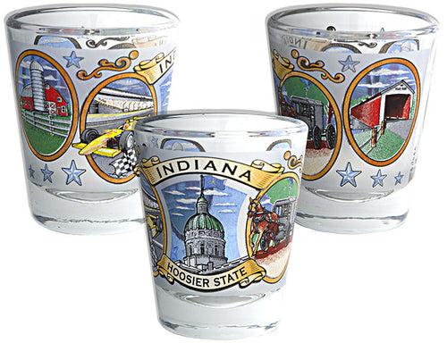 Shot Glass Frosted Indiana Ovals