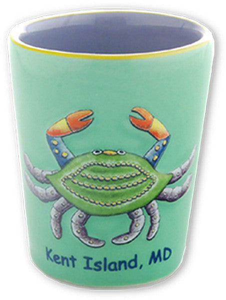 Shot Glass Raised Crab Kent Island