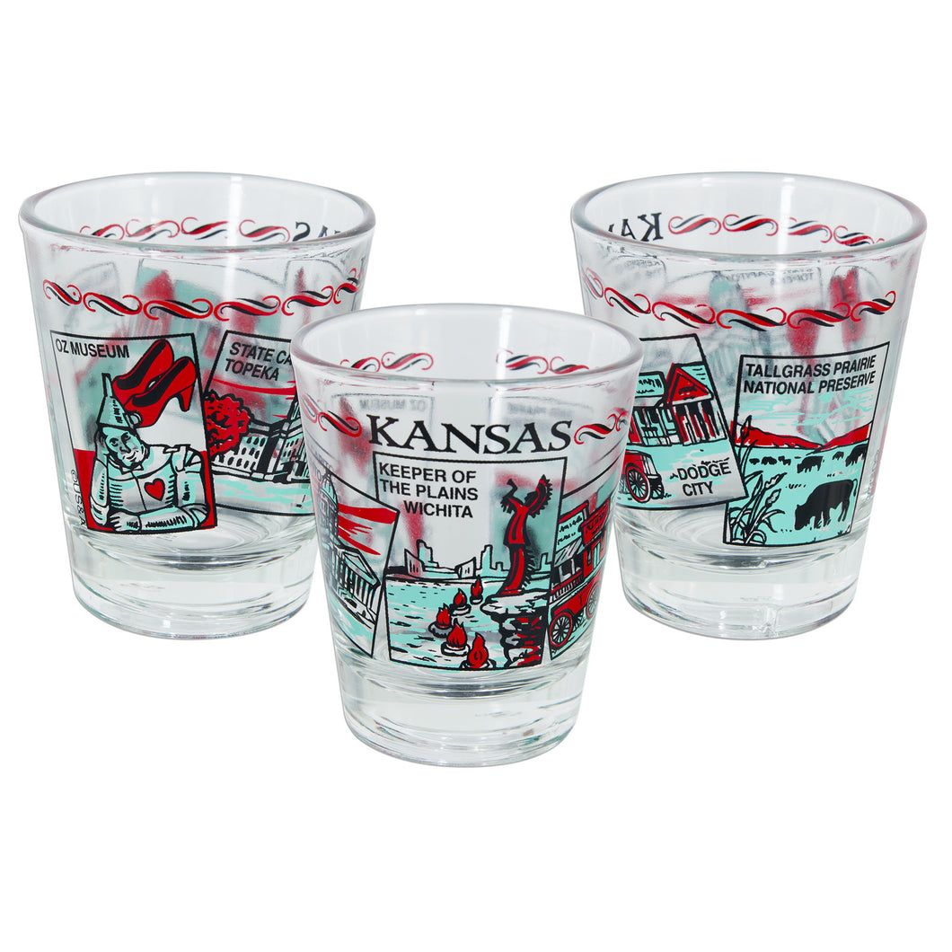 GLKS01 Shot Glass - Kansas 5 Scenes