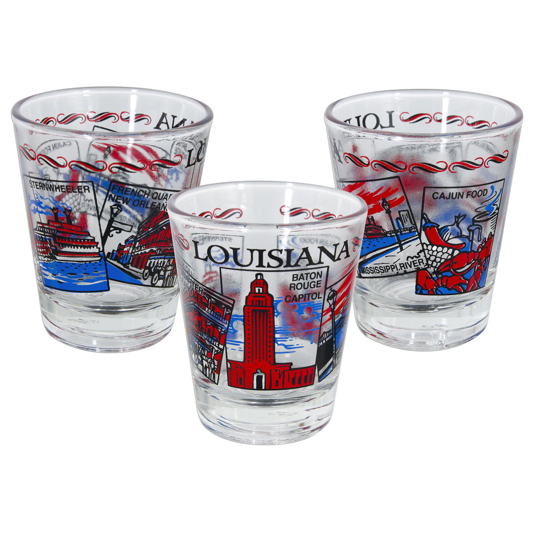 GLLA01 Shot Glass - Louisiana 5 Scenes