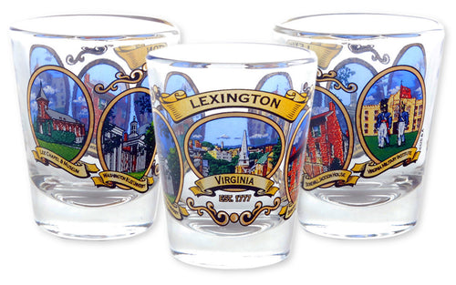 Shot Glass Ovals with gold Lexington VA