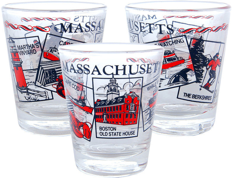 Shot Glass 5-Scenes Massachusetts