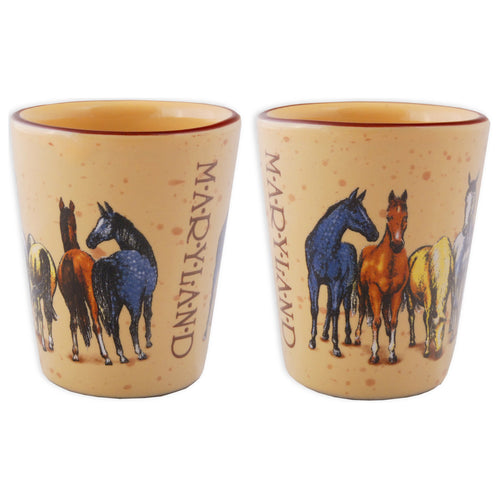 Shot Cup Tan Speckled Horses with Maryland