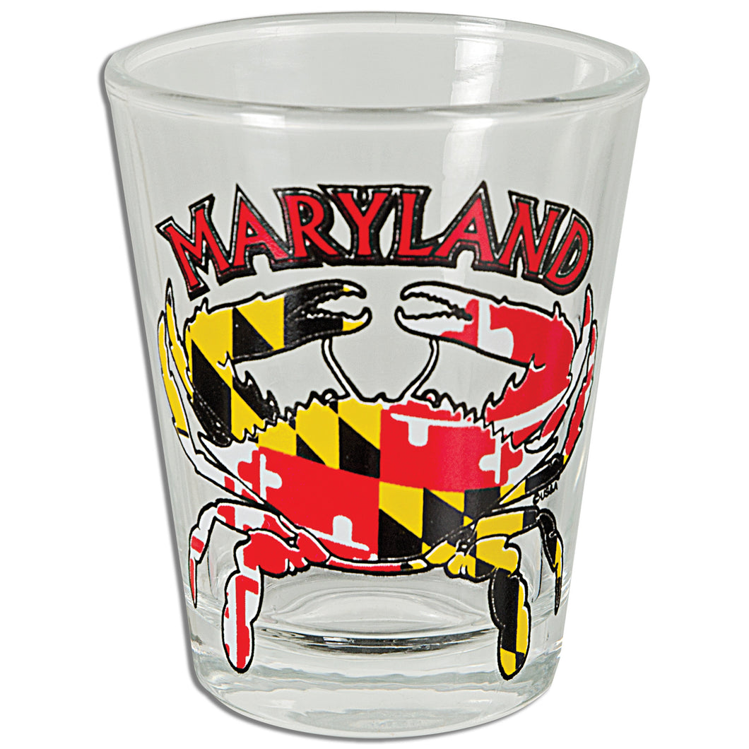 Shot Glass Maryland Crab Flag