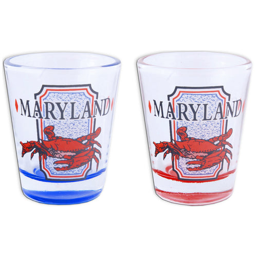 Shot Glass Colored Bottom Maryland Crab