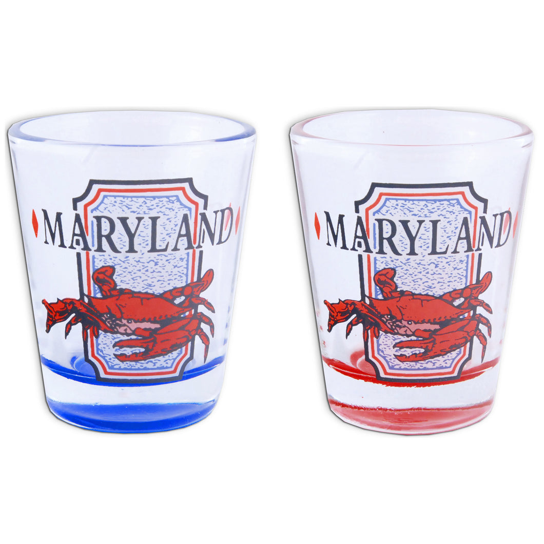 Shot Glass Colored Bottom Maryland Crab