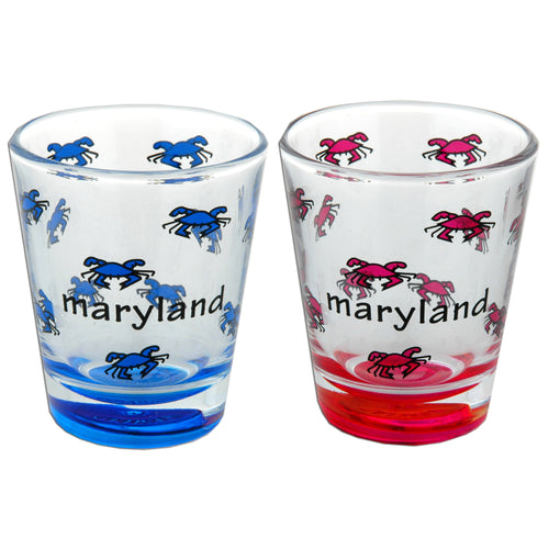 Shot Glass Multi Crabs Maryland