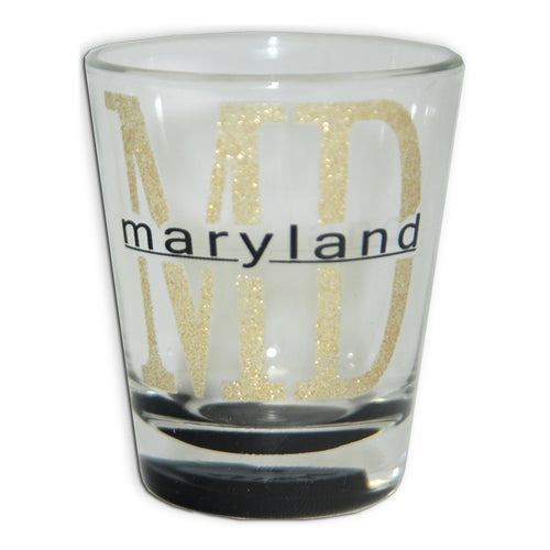 Shot Glass Glitter MD with Color Bottom
