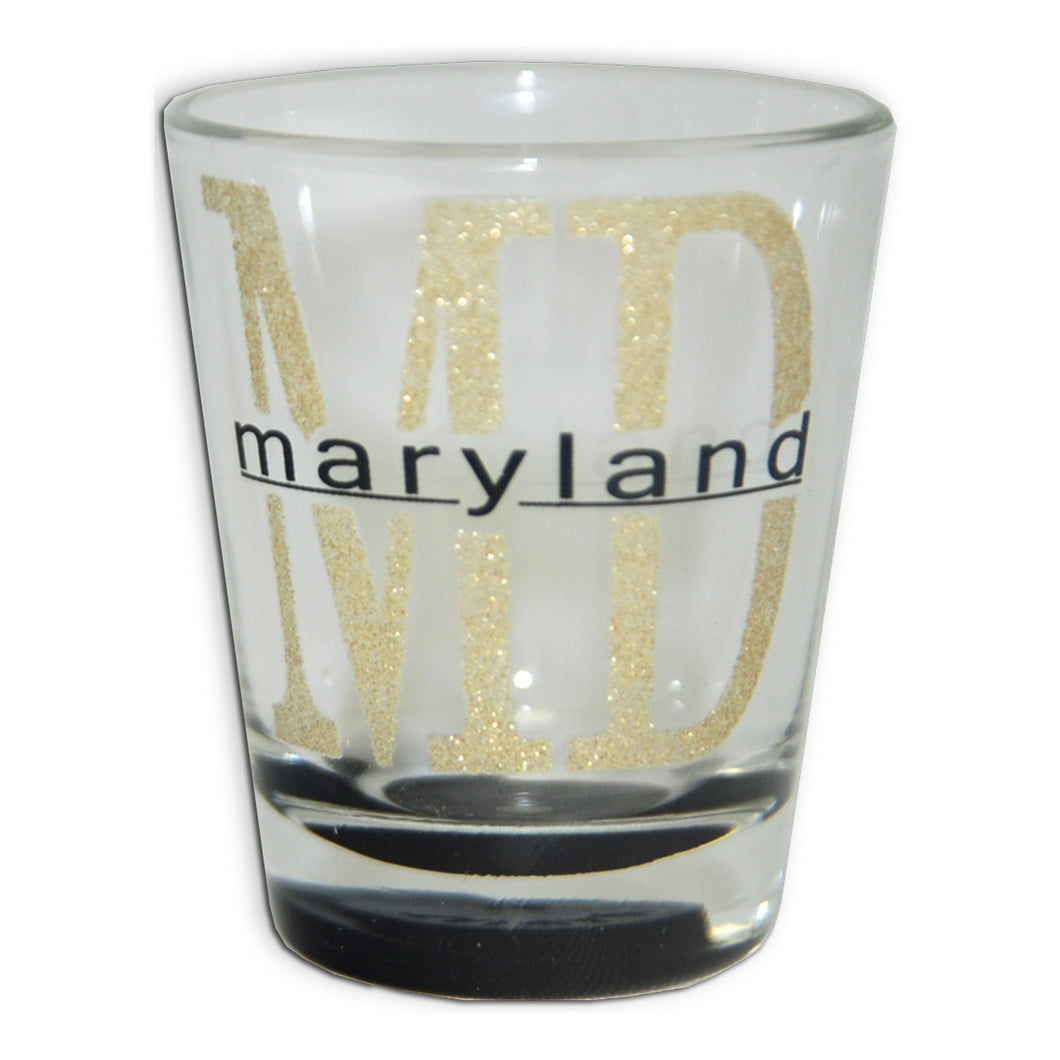 Shot Glass Glitter MD with Color Bottom