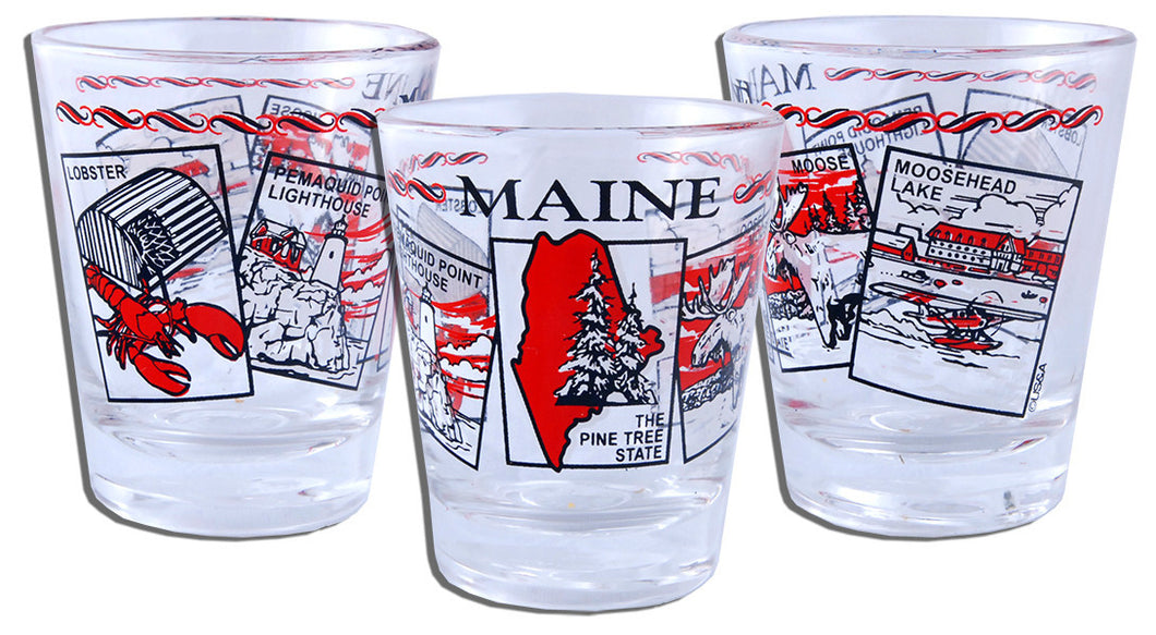 Shot Glass 5-Scenes Maine