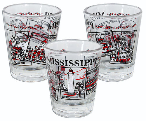 Shot Glass 5-Scenes Mississippi
