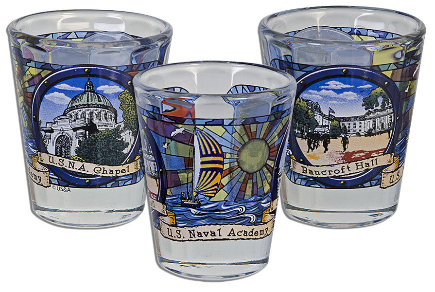 Shot Optic Stained Glass U.S.N.A.