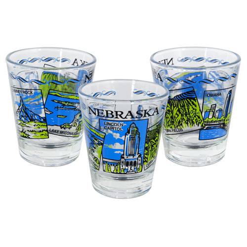 GLNB01 Shot Glass - Nebraska 5 Scenes