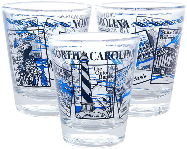Shot Glass 5-Scenes North Carolina