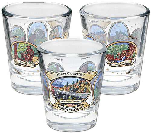 Shot Glass Gold Oval High Country NC