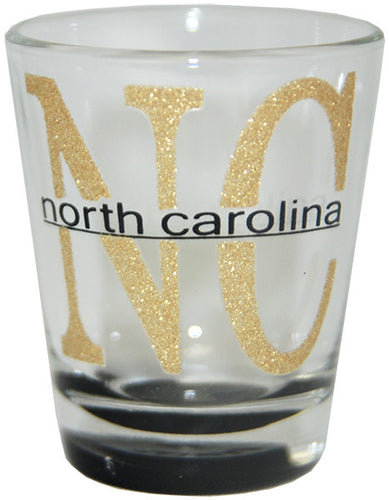 Shot Glass Glitter NC with clear Bottom