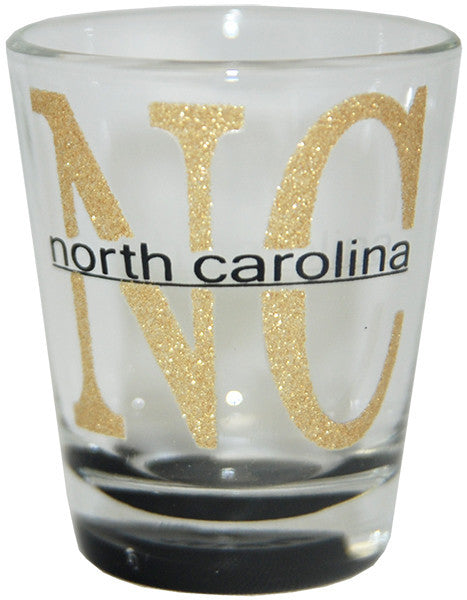 Shot Glass Glitter NC with clear Bottom