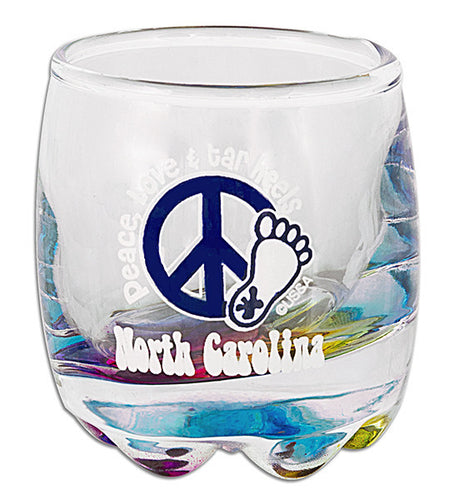 Shot Glass Round Tie Dye North Carolina