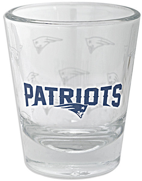 Shot Glass Satin Etch New England Patriots