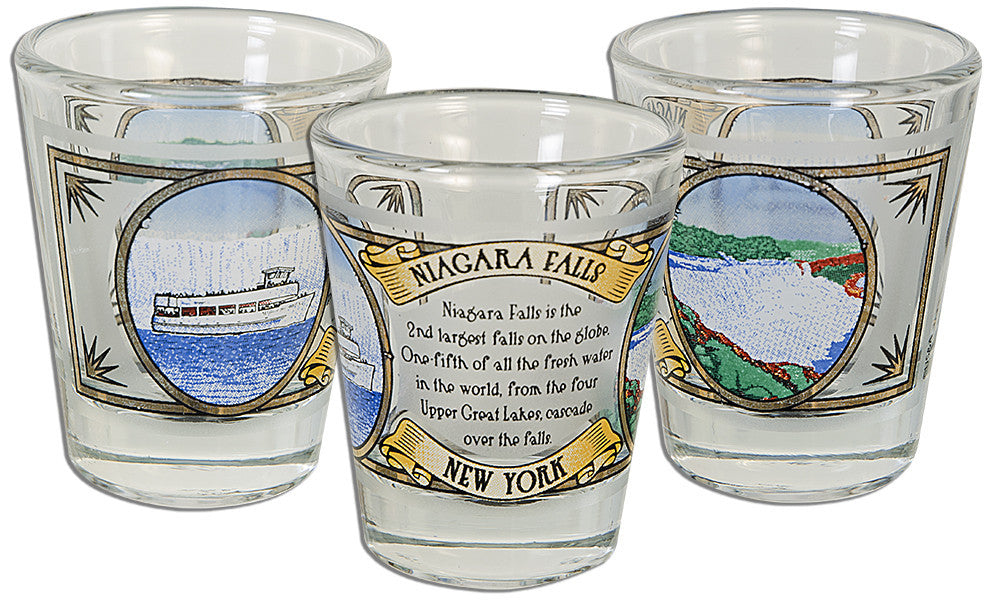 Shot Glass Frosted Gold Niagara Falls