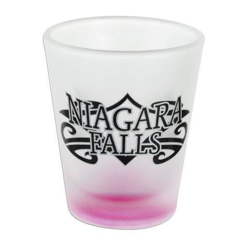 GLNF04 Shot Glass Frosted Tribal Niagara Falls
