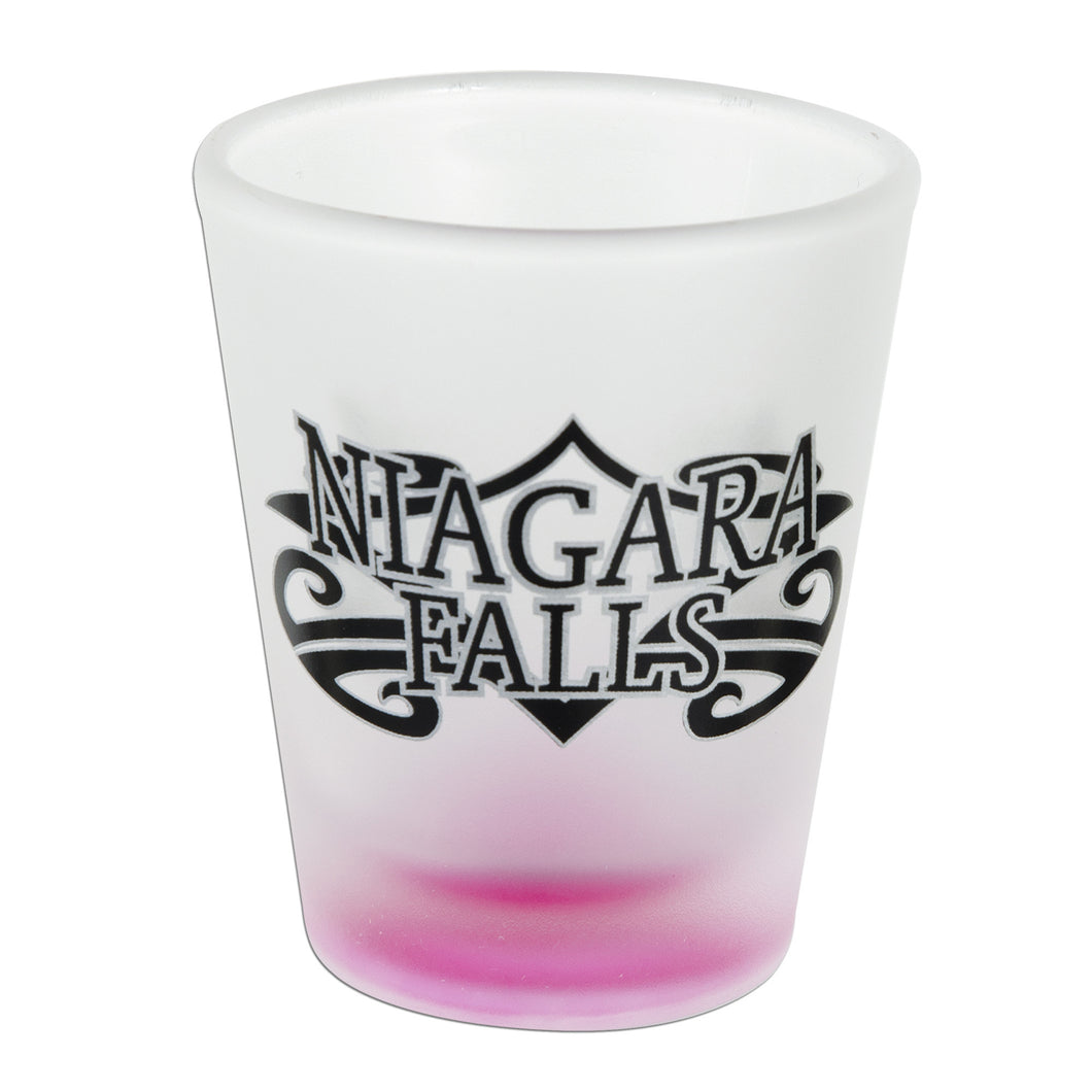 GLNF04 Shot Glass Frosted Tribal Niagara Falls