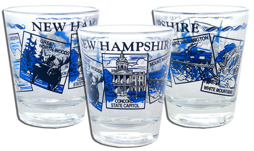 Shot Glass 5-Scenes New Hampshire