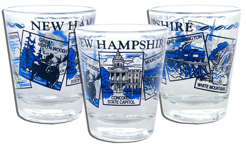 Shot Glass 5-Scenes New Hampshire