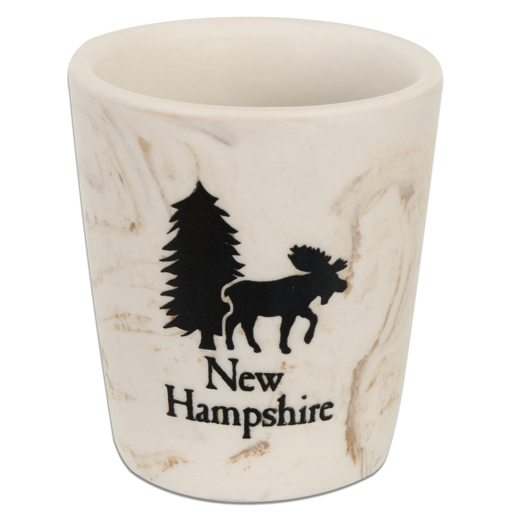 GLNH14 Marble Shot Glass New Hampshire