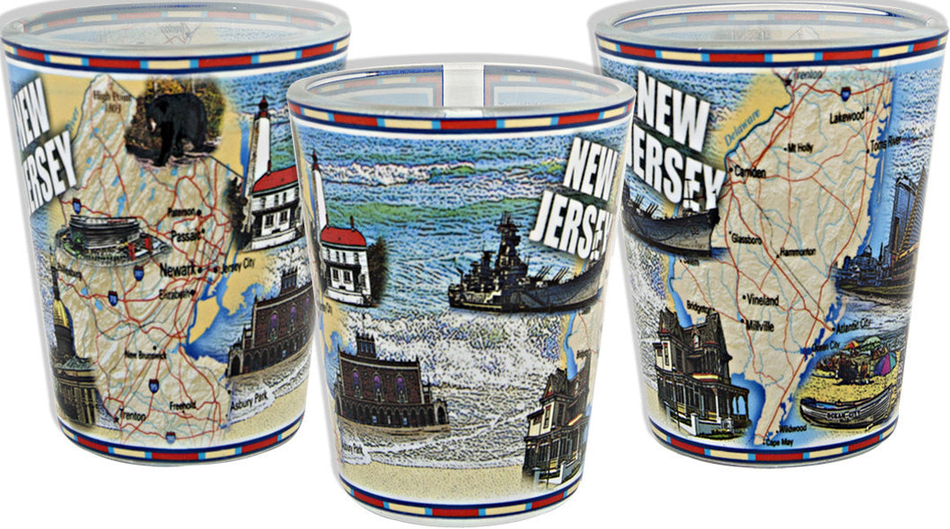Shot Glass Wrap New Jersey Map