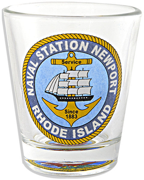 Shot Glass with Bottom Seal Naval Station Newport