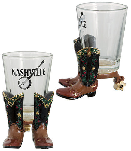 Shot Glass Polyresin Boots Nashville