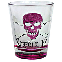 Shot Glass Glitter Skull NORFOLK VA Pink