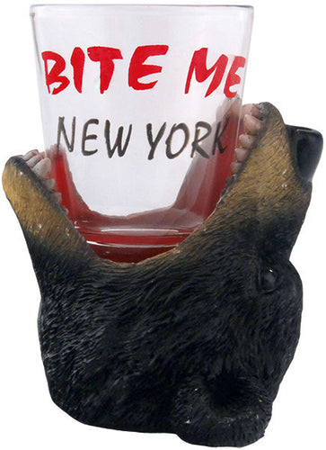 Shot Glass 3D Bear Bite Me New York