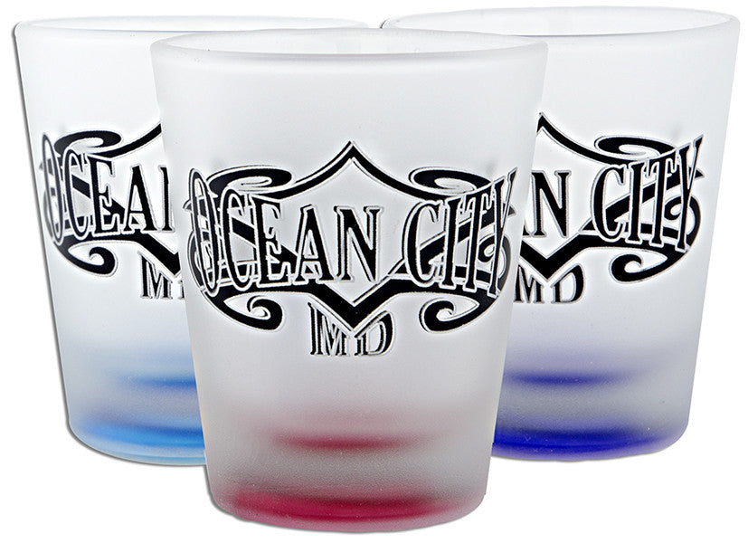Shot Glass Frosted Tribal Ocean City MD