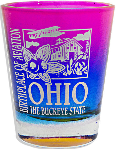Shot Glass Rainbow OHIO The Buckeye State