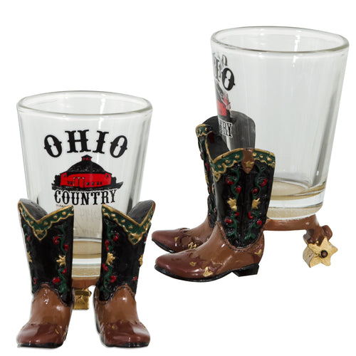 Shot Glass- Polyresin Boots - Ohio Country