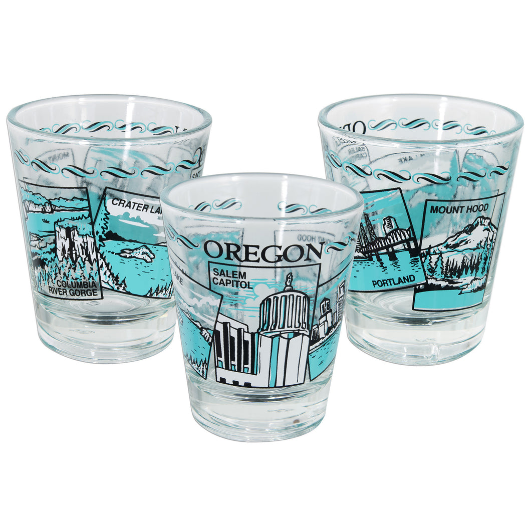 GLORE01 Shot Glass - Oregon 5 Scenes