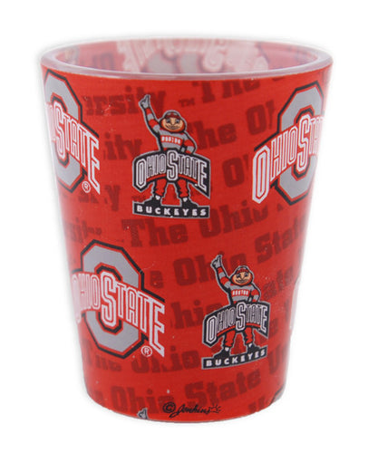 Shot Glass Red Ohio State Shadow