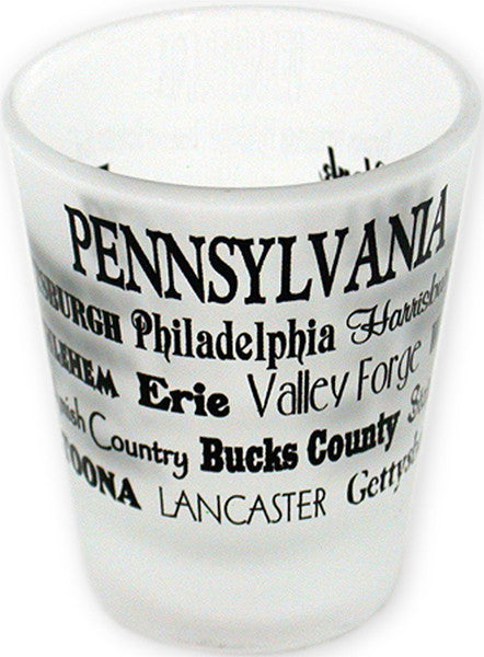 Shot Glass Frosted Cities Pennsylvania