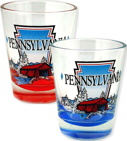 Shot Glass Colored Bottom PA Bridge