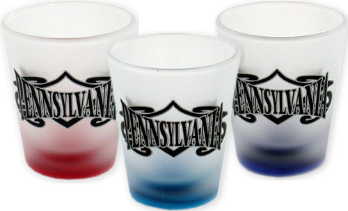Shot Glass Frosted Tribal Pennsylvania