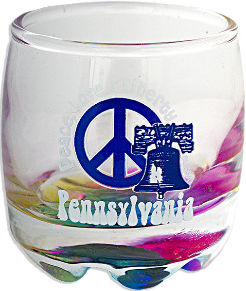 Shot Glass Round Tie Dye Pennsylvania