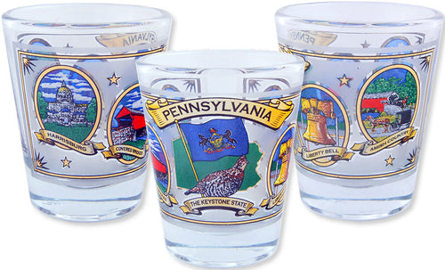Shot Glass Pennsylvania Ovals with Gold