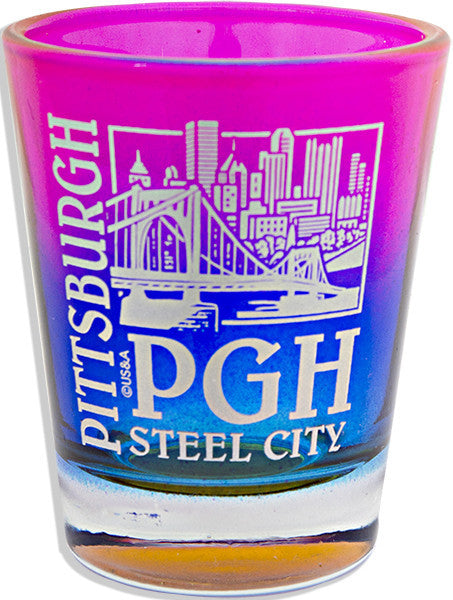 Shot Glass Rainbow Pittsburgh PGH