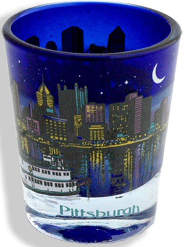 Shot Glass Cobalt Night Pittsburgh